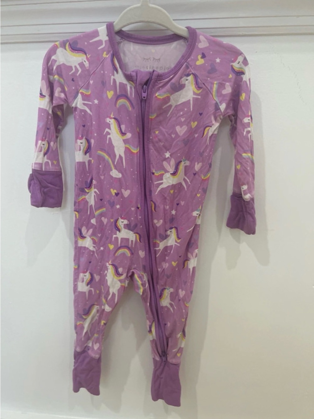 Purple Unicorn Zip-Front One-Piece pjs